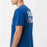 Men's Blue "Sunday Funday" Tee with Red Cup Print