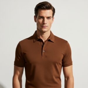 Men's Classic Foan Brown Polo Shirt – Premium Cotton Blend