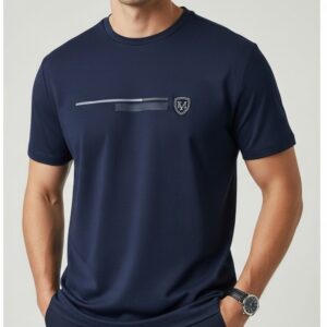 Men’s Navy Blue Cotton T-Shirt – Premium Quality with Modern Design