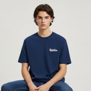 StreetLine Soft Cotton Casual Tee – Navy Blue